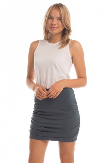 Essential Ruched Mini Skirt in Orion Blue