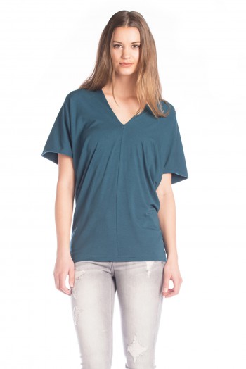 Bamboo Winged Flutter Top in Moroccan Blue 
