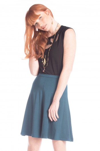 Bamboo Full Skirt in Moroccan Blue 