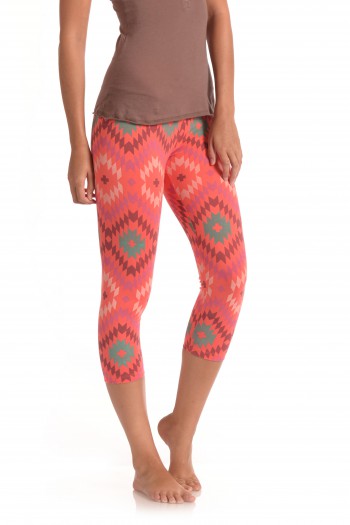 Native Summer Basic Capri Legging in Coral