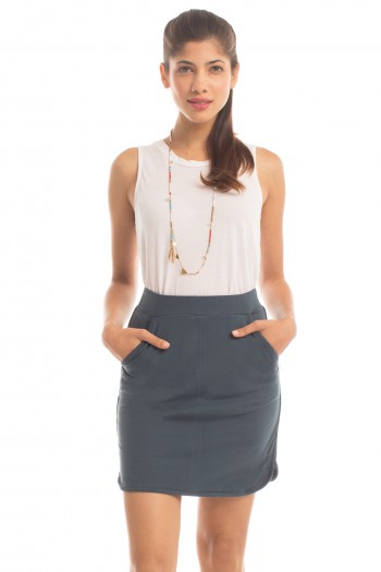 French Terry Sandy Point Skirt in Orion Blue