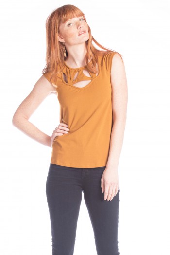 Bamboo Mosaic Top in Curry 