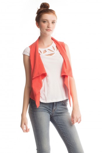 Harlowe Vest in Coral