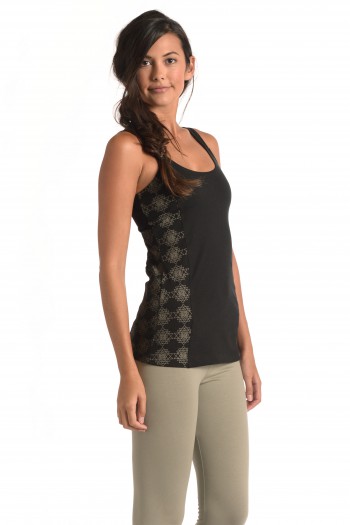 Sri Yantra Shakti Tank in Black 