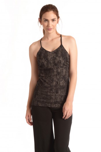 Snake Print Surya Tank in Black 
