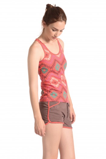 Native Summer Racerback Tank in Coral