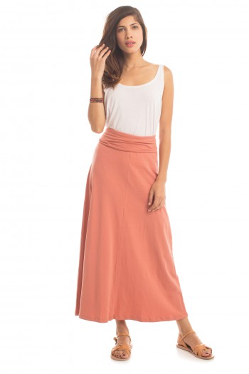Essential Roll Waist Maxi Skirt in Desert Sand