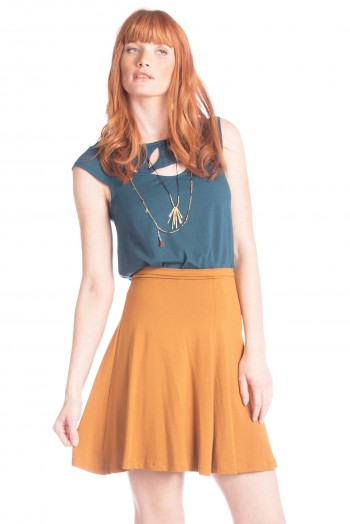 Bamboo Full Skirt in Curry 