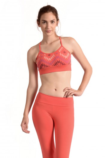 Native Summer Yoga Bra in Coral