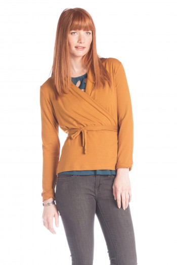 Bamboo On Pointe Wrap Top in Curry 
