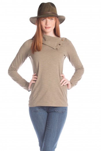 Melange Collette Top in Burnt Olive 