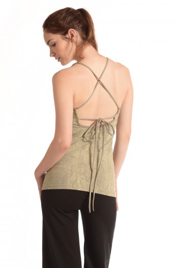 Snake Print Surya Tank in White Sage