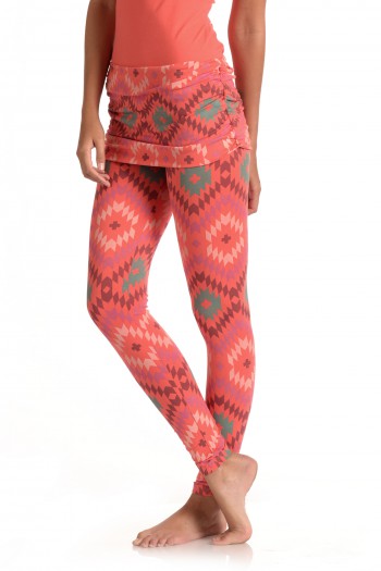 Native Summer Shirred Anjali Legging in Coral