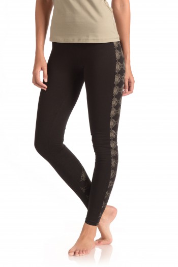 Sri Yantra Paneled Legging in Black 