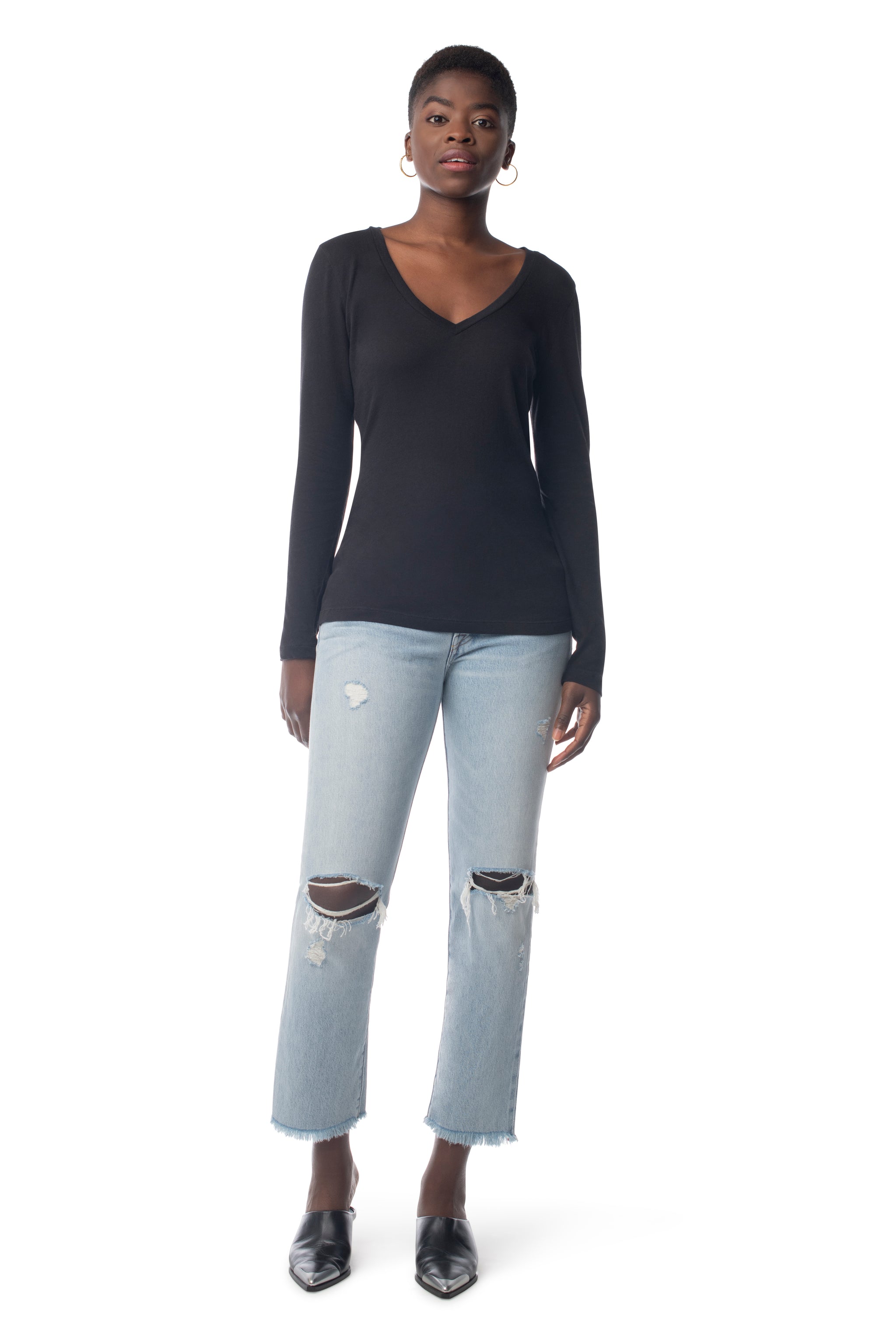 Easy V-Neck Long Sleeve  - Synergy Organic Clothing