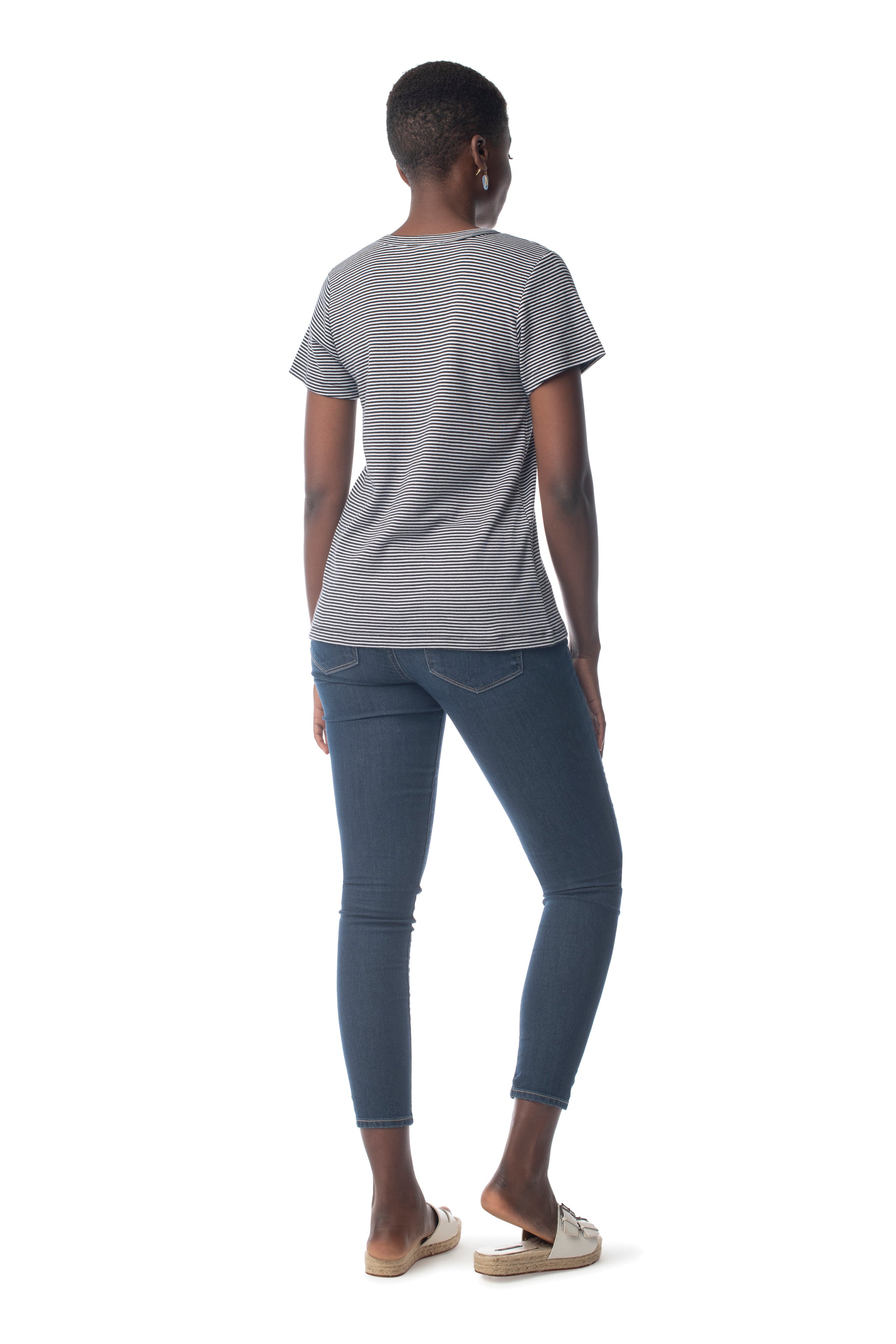 Striped Tried & True V-Neck  - Synergy Organic Clothing