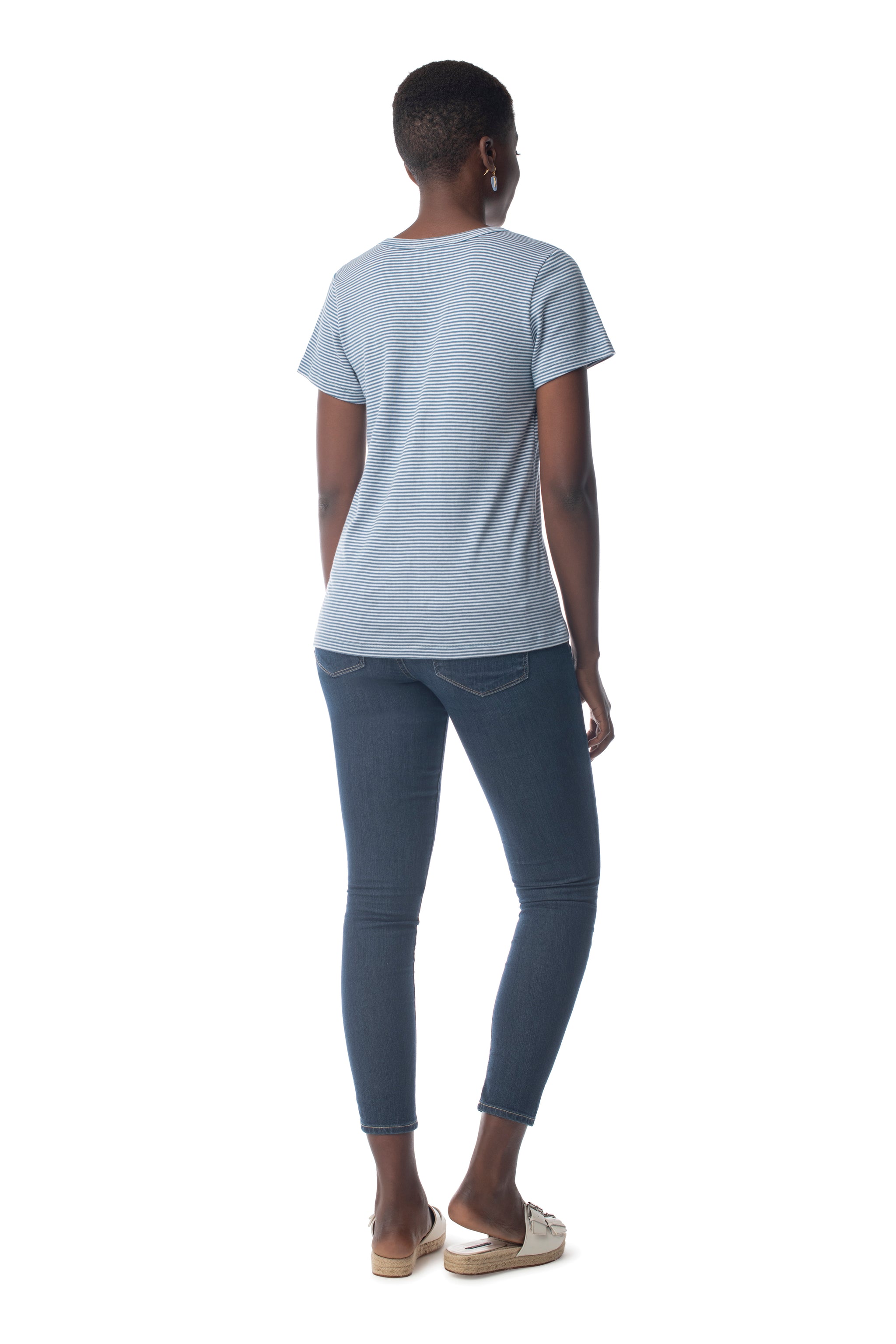 Striped Tried & True V-Neck  - Synergy Organic Clothing