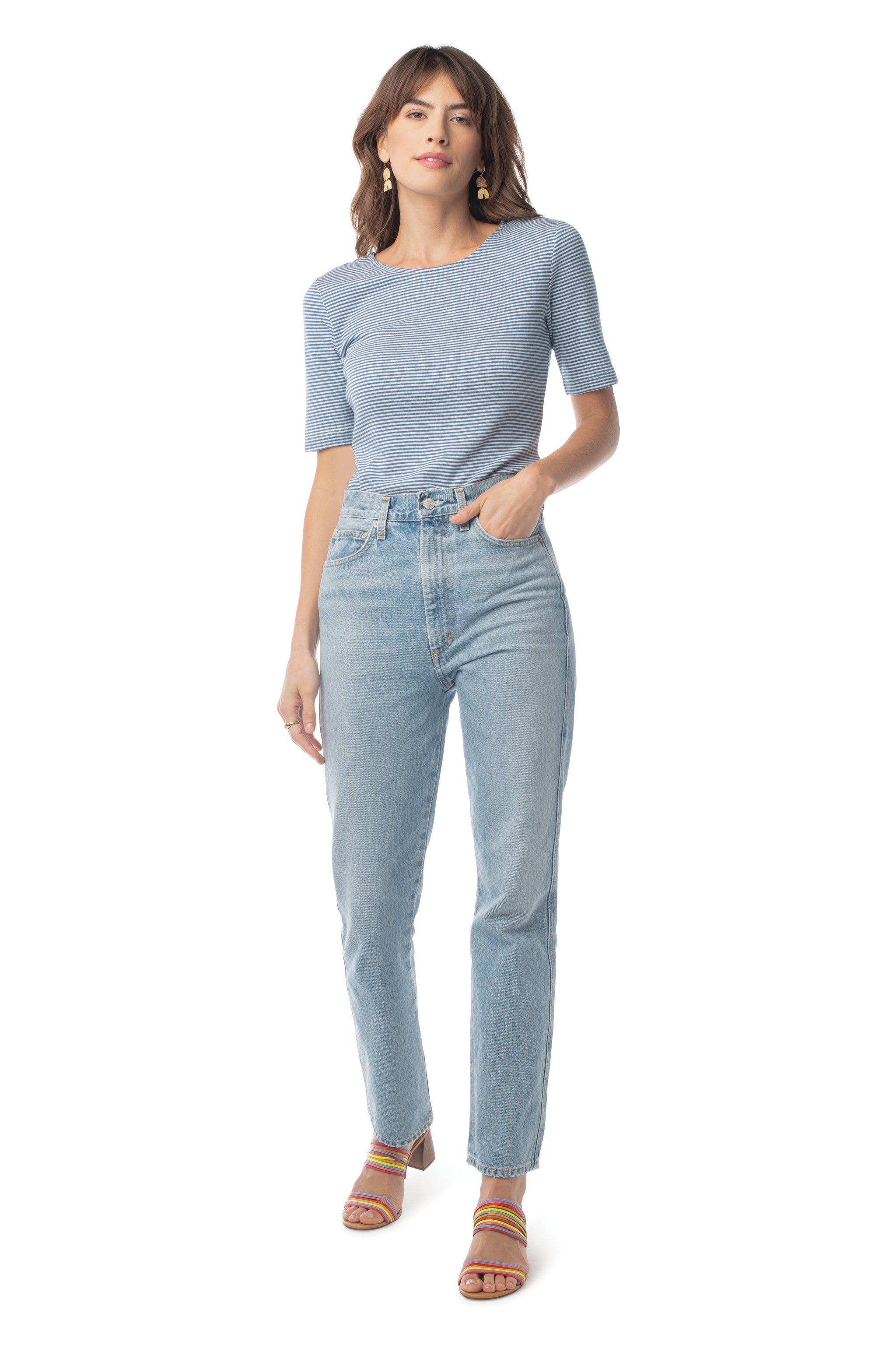 Striped Column Tee  - Synergy Organic Clothing