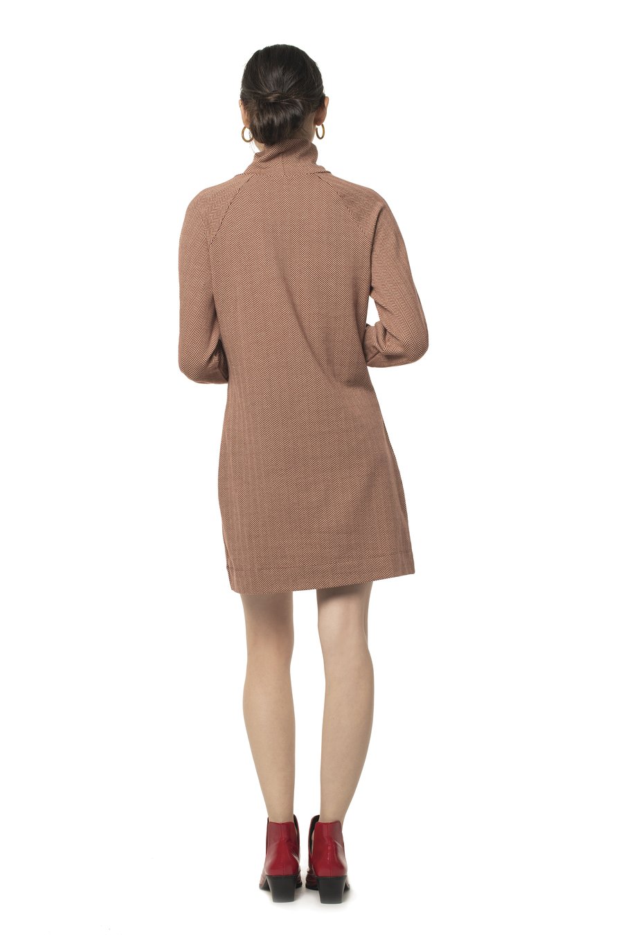 Herringbone Phoebe Dress HERRINGBONE BRICK / XS - Synergy Organic Clothing
